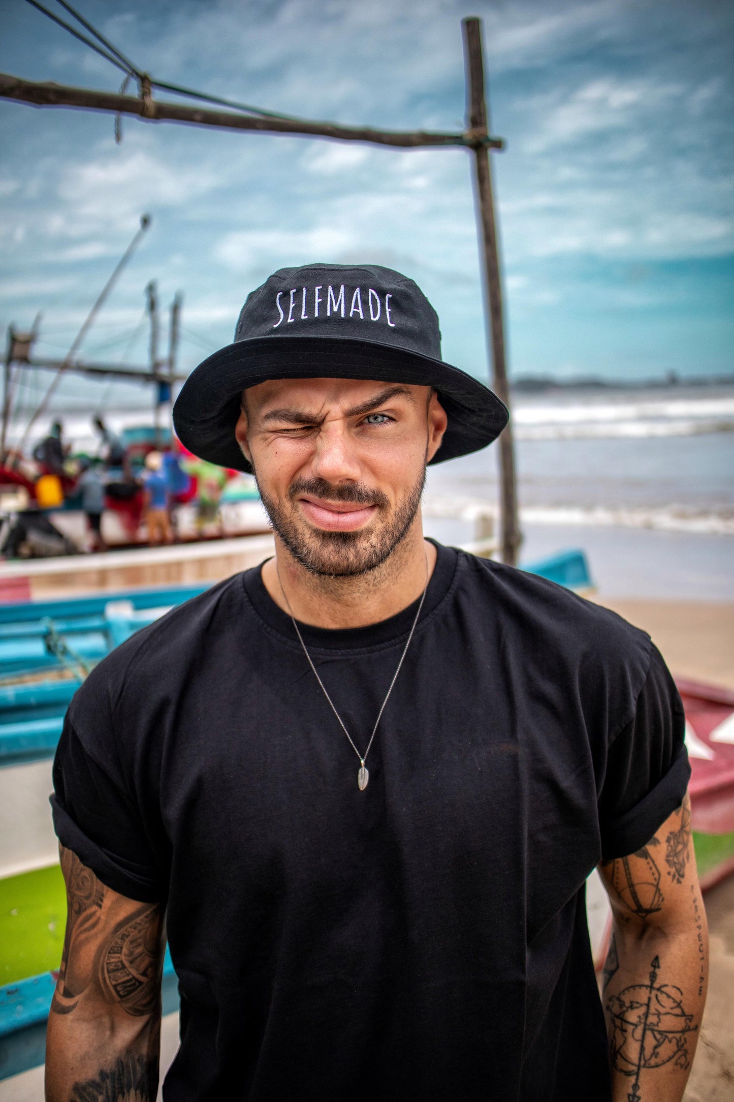 selfmade-bucket-hat-lx-collection-by-alex-koch in  Classic dad cap with embroidered witty quote – Stay Witty classic baseball hat with adjustable strap and curved brim.