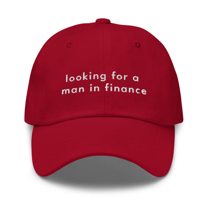 man-in-finance-classic-dad-cap in  Classic dad cap with embroidered witty quote – Stay Witty classic baseball hat with adjustable strap and curved brim.