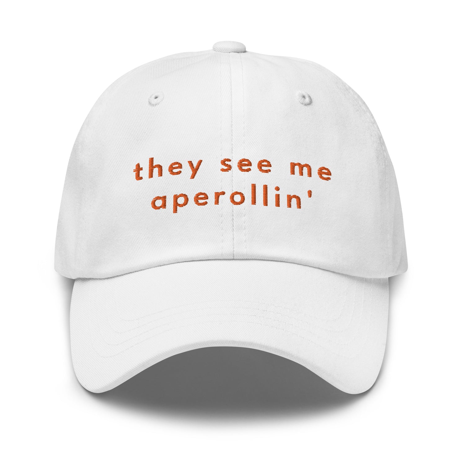 they-see-me-aperollin-classic-dad-cap in Black Classic dad cap with embroidered witty quote – Stay Witty classic baseball hat with adjustable strap and curved brim.