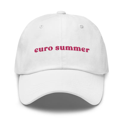 euro-summer-classic-dad-cap in White Classic dad cap with embroidered witty quote – Stay Witty classic baseball hat with adjustable strap and curved brim.