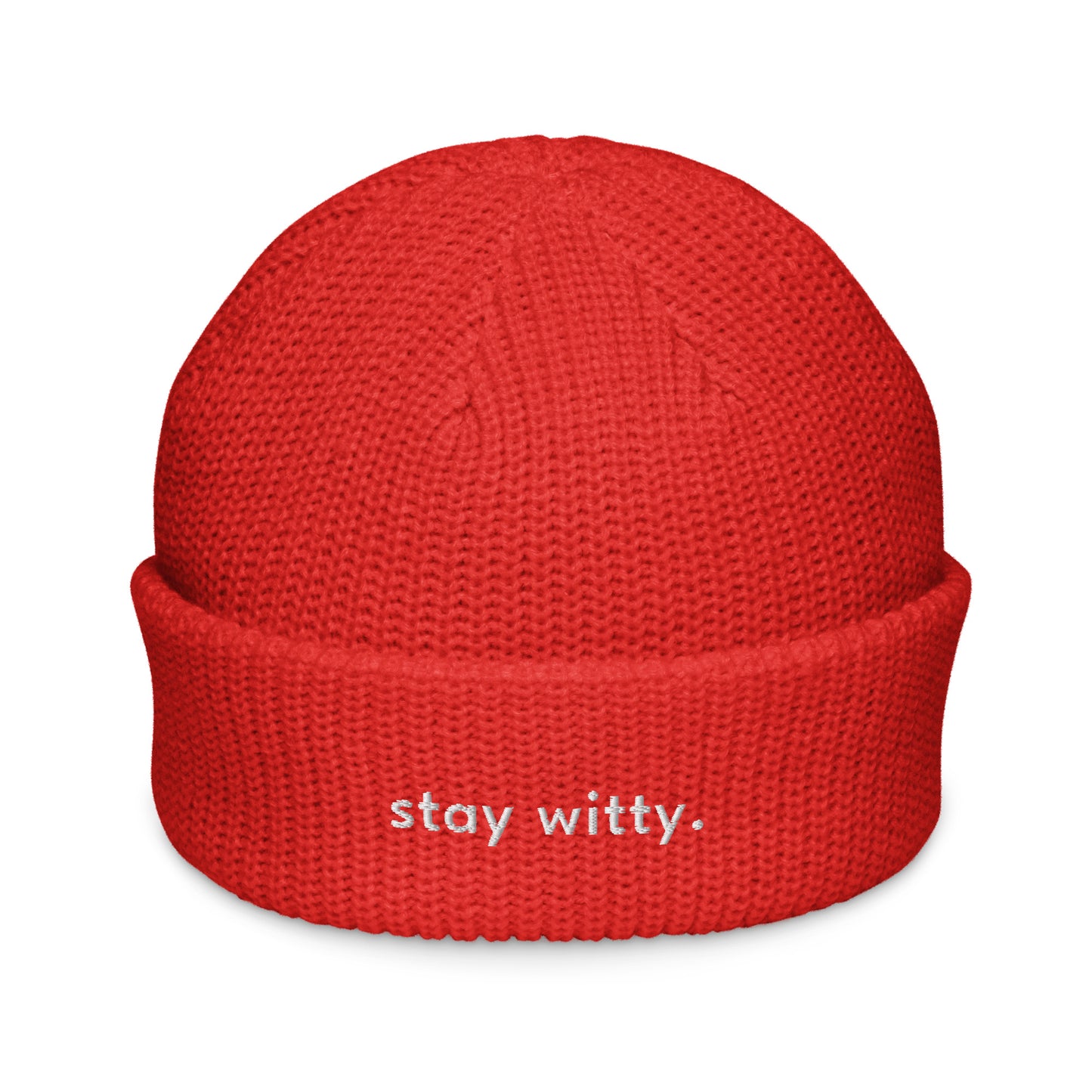 stay-witty-fisherman-beanie in Cypress Classic dad cap with embroidered witty quote – Stay Witty classic baseball hat with adjustable strap and curved brim.