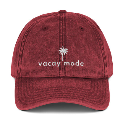 vacay-mode-vintage-dad-cap in  Classic dad cap with embroidered witty quote – Stay Witty classic baseball hat with adjustable strap and curved brim.